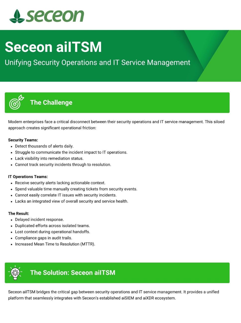 aiITSM Capabilities Datasheett
