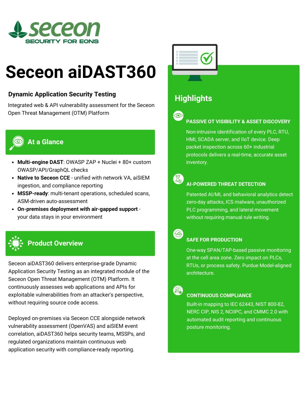Seceon aiSIEM Datasheet