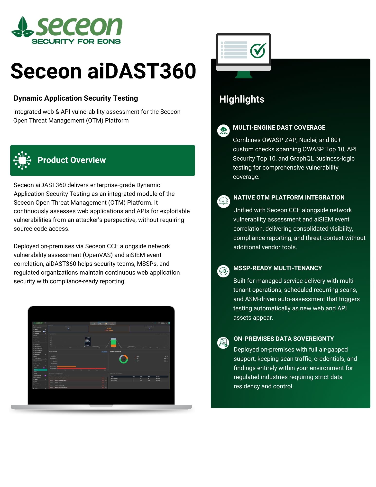 Seceon aiDAST360 Datasheet
