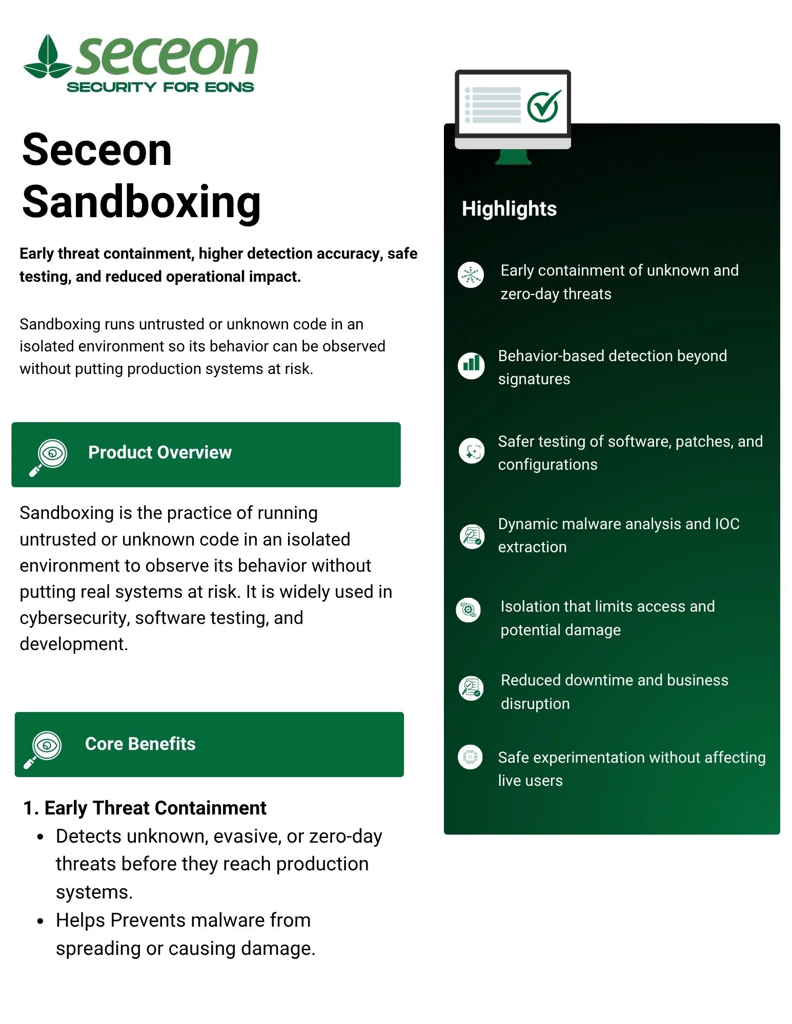 Seceon Sandboxing